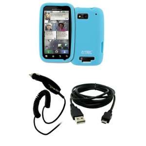  EMPIRE Light Blue Silicone Skin Case Cover + Car Charger 
