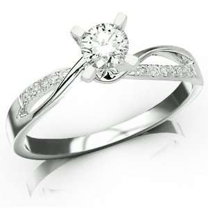 Elegant 14k White Gold Engagement Ring With .08cts Of Diamonds With a 