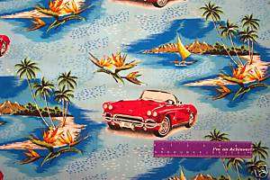 Tropical 1962 Corvette Chevy Chevrolet Car Fabric BTFQ  