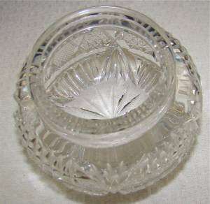 ANTIQUE STERLING SILVER CRYSTAL ABP GLASS~DRESSER JAR/POWDER/VANITY 