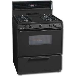  30 Inch Gas Range With Electronic Ignition And Sealed Burners, Black 
