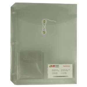  Smoke Gray Button and String 3 Hole Punch Binder Envelopes 