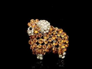 Golden Ram Aries Zodiac Rhinestone Crystal Brooch Pin VB648  