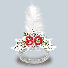 80th birthday party age 80 feathered tiara new expedited shipping