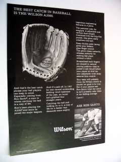Wilson A2000 Baseball Glove Ron Santo Chicago Cubs Ad  
