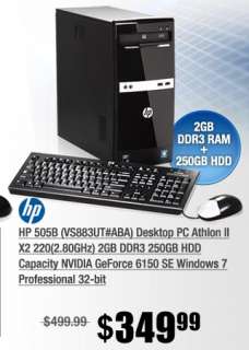 HP 505B (VS883UT#ABA) Desktop PC Athlon II X2 220(2.80GHz) 2GB DDR3 