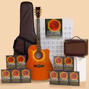  Esteban Coral Sun Acoustic Electric Guitar Package w/ Amplifier 