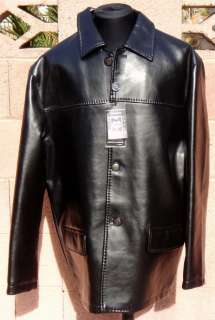   Faux Leather Like Black Adult Size Medium Car Length Jacket Coat