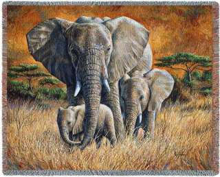 AFRICAN SAFARI ELEPHANT AFRICA BED BLANKET AFGHAN THROW  
