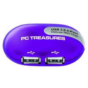  Mini USB 4 Port Hub Purple: Electronics