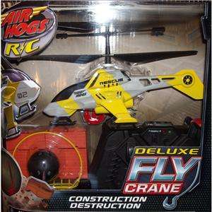 Air Hogs R/C Yellow DELUXE Fly Crane Helicoptor Remote  