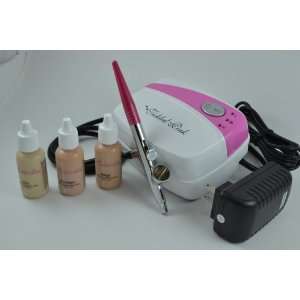   AirbrushTM Makeup Compressor Kit with Medium Shades Foundation Makeup