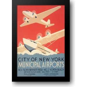  City of New York Municipal Airports (WPA) 16x22 Framed Art 