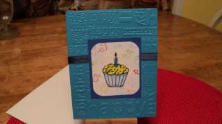 HAPPY BIRTHDAY CUPCAKE HANDMADE GREETING CARD #86  