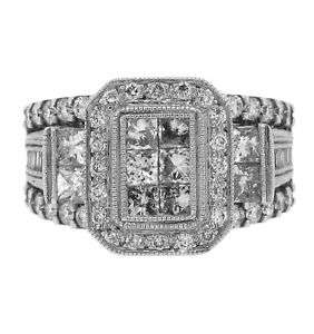 25cwt PRINCESS ROUND BAGUETTE ANNIVERSARY RING 18K WG  