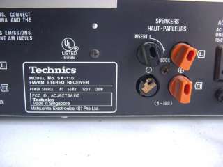 Technics SA 110 Vintage Stereo AM/FM Audio Receiver  