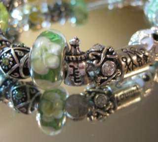 Authentic PANDORA Bracelet with 925 Beads & Charms   Newborn Baby 