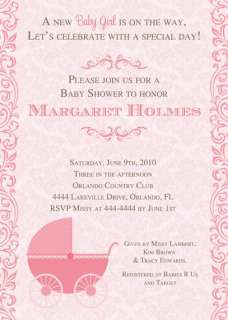 Pink Baby Carriage Shower