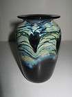 vintage art glass vase signed D Bagwell 80