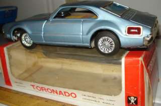   60s Bandai Tin Steel Battery Operated Olds Toronado Toy Car + Orig Box