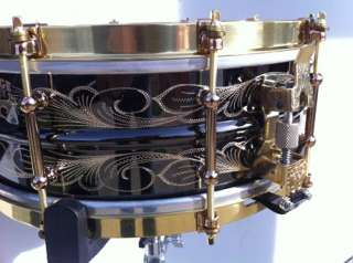   NSMD Engraved Black Beauty Snare Drum w/ Ludwig Throw Off  