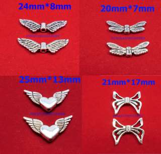 50PCS SILVER ANGEL WING/DRAGONFLY/BUTTERFLY SPACER BEADS CHARMS  