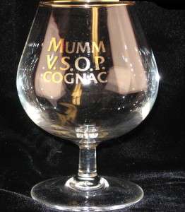 Brandy Snifter Mumm V. S. O. P. Cognac 9 Ounce Small  