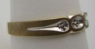 Ladies 10k Yellow Gold .Diamond Ring Band Brushed Size 9 1/2 RESIZING 