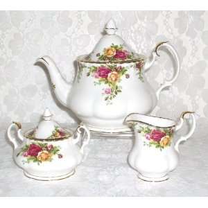   Old Country Roses fine bone china 3 piece tea set