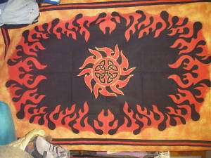 celtic flame red orange black goth tapestry sheet cover  