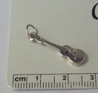 Sterling Silver Small Guitar Music Instrument Charm  