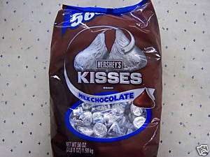 HUGE 56oz BAG PLAIN HERSHEY KISSES CHOCOLATE CANDY!  