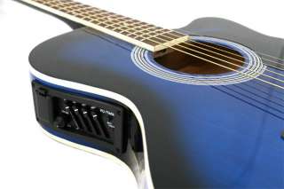 NEW ADULT Crescent BLUE Acoustic Electric Guitar+Acc  