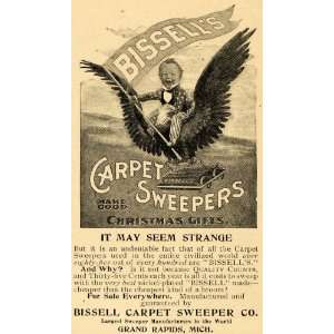  1895 Ad Bissels Carpet Sweepers Christmas Eagle Child 