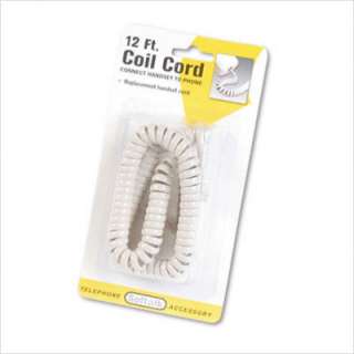 Coiled Phone Cord, 12ft, Cream SOF48100 026281481000  