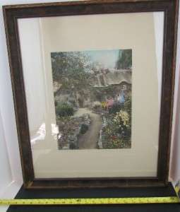   Wallace Nutting Larkspur Signed Hand Colored Print In Frame  