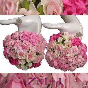 35 Pink Paper Craft Flower Wedding Craft Roses ZM   1  