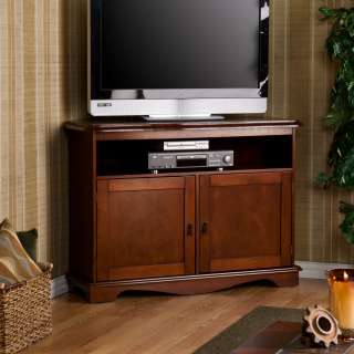 Corner TV Media Stand Storage Cabinet Cherry Wood SEI MS6313 NEW 