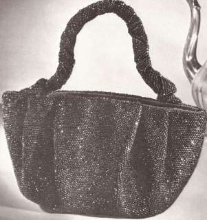 Vintage Crochet Book BEADED BAGS JEWELRY patterns  