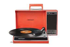 Crosley Spinnerette CR6016A RE Red Portable Suitcase Turntable Record 