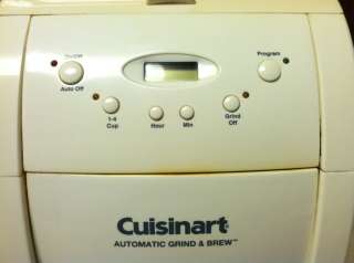 Cuisinart White Automatic Brew & Grind 12 Cup Coffee Maker Model DGB 