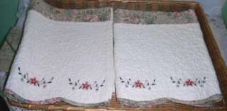 Lovely Quilted Shabby Charm Curtains Window Valances Roses Decor 