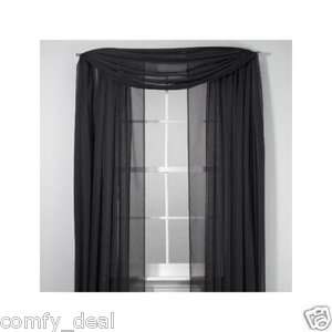 Solid Black Voile Sheer Window Curtain/Drape/Panels/Treatment  