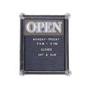 Nudell Plastics Products   Open/Closed Sign w/Message Board, 12 3/4 
