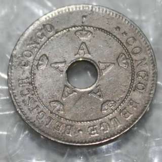 BELGIAN CONGO Colony Decimal Coinage 10 Centimes 1921  