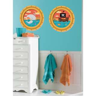   SHIP PORTHOLE WINDOWS WALL DECALS Kids Bathroom Stickers Ocean Decor