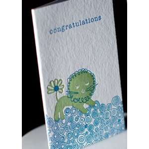  liony baby congratulations letterpress greeting card 
