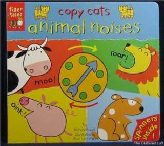ANIMAL NOISES Copy Cats Board Book w Spinners by Powell  