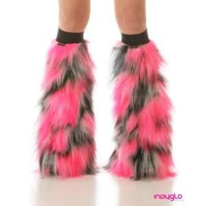  Pink Pulsar Fluffy Leg Warmers with Black Kneebands   Rave 