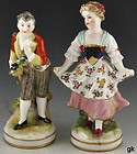 Antique Italian Capodimonte Hand Painted Porcelain Figurines Early 